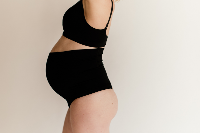 High Waisted Tummy Tucker Maternity Thong Twin Pack  | Black & Nude
